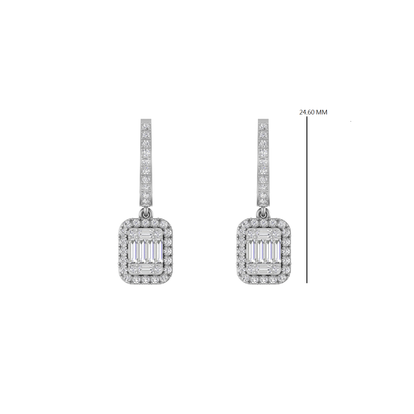Dazzling Dimensions: 14K Gold Dangle Wonders Hoops