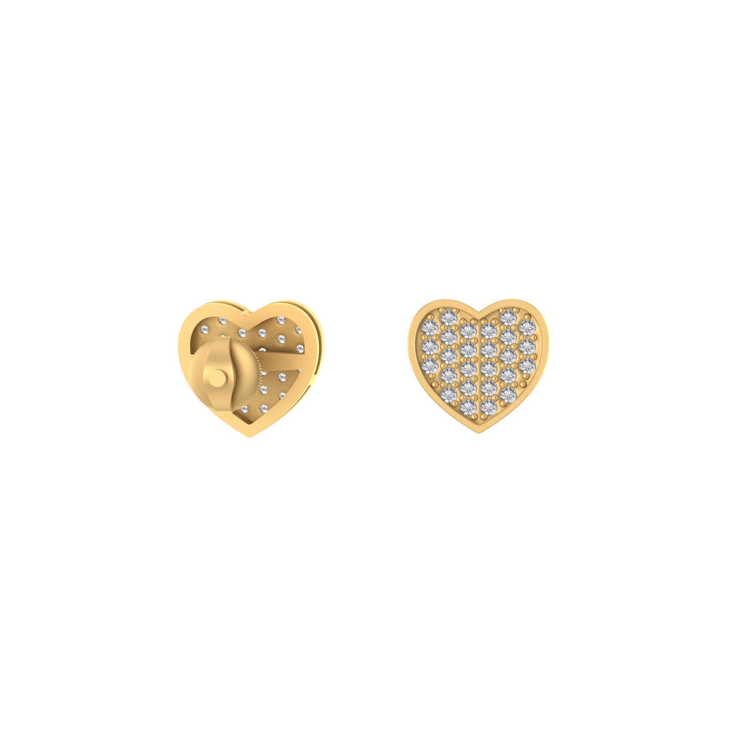 Luxe Love: Stylish 14K Gold Heart-Shaped Earrings for Modern Romance