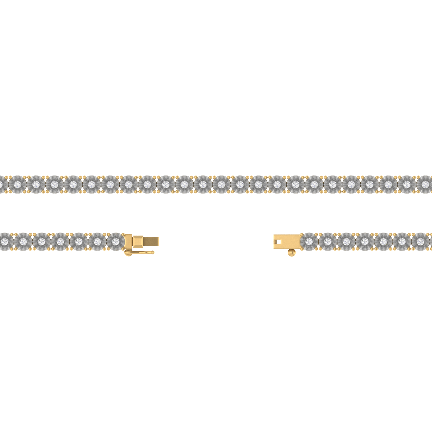 Four Prong Perfection: 10K Gold Tennis Bracelet - A Touch of Elegance