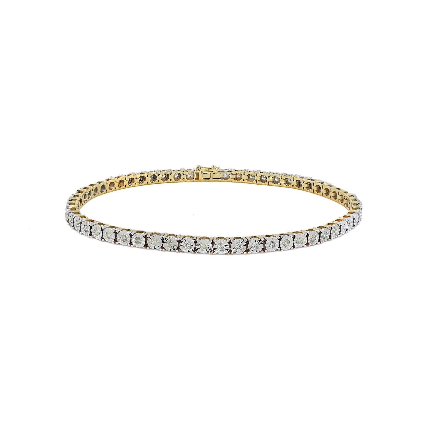 Four Prong Perfection: 10K Gold Tennis Bracelet - A Touch of Elegance
