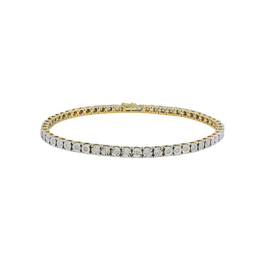 Four Prong Perfection: 10K Gold Tennis Bracelet - A Touch of Elegance