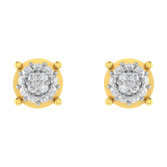 Gilded Orbs: 14K Gold Round Earrings for Elegant Simplicity