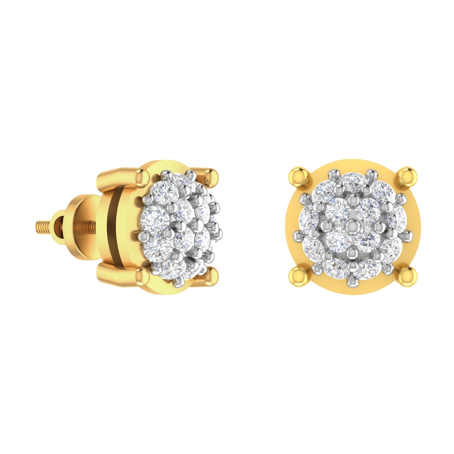Gilded Orbs: 14K Gold Round Earrings for Elegant Simplicity