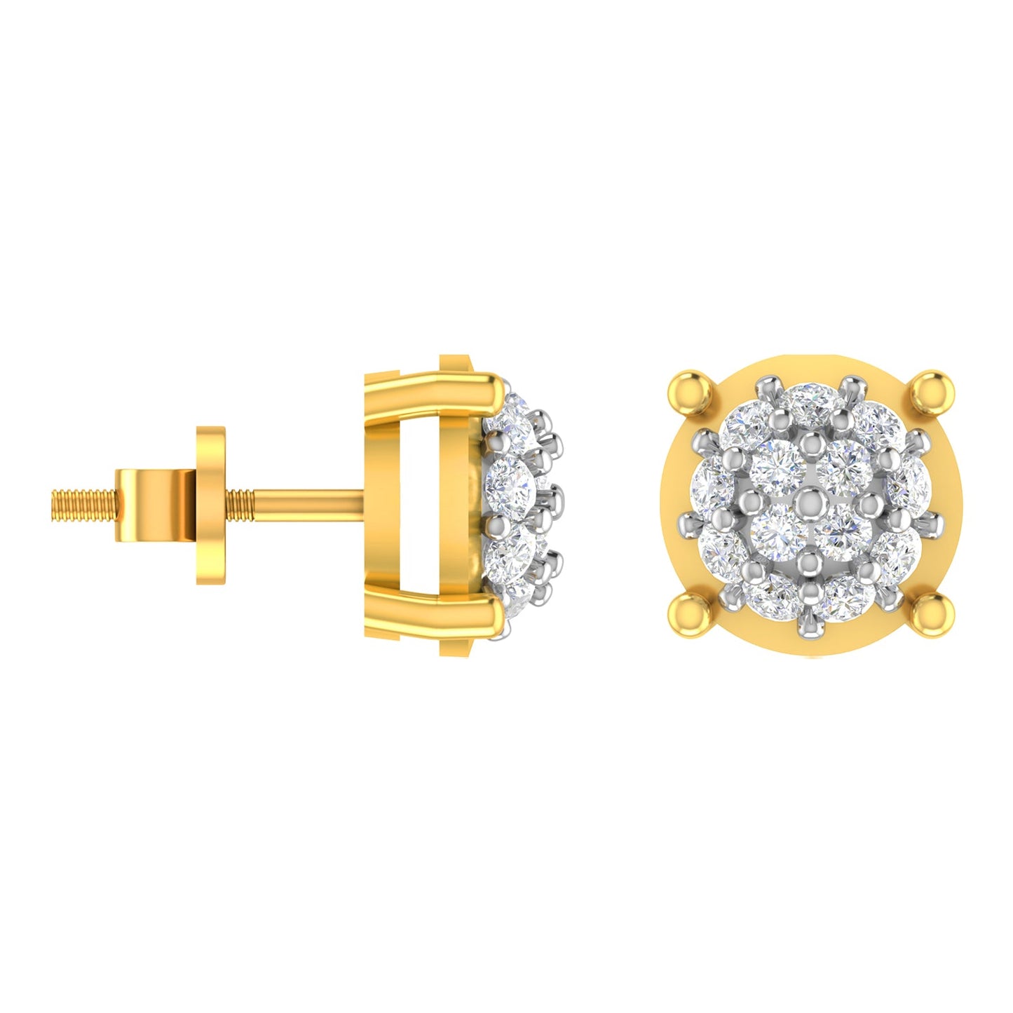 Gilded Orbs: 14K Gold Round Earrings for Elegant Simplicity