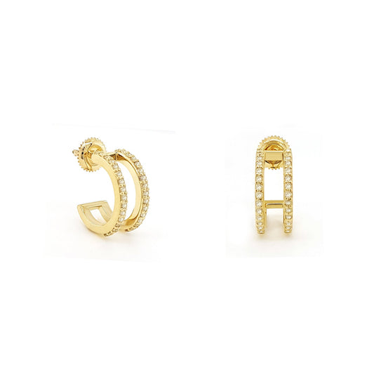Luminous Circles: 14K Gold Hoop Earrings for Enduring Beauty