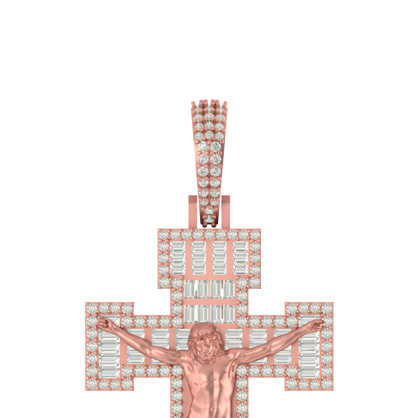 Heavenly Reflections: 14K Gold Jesus Cross Pendant