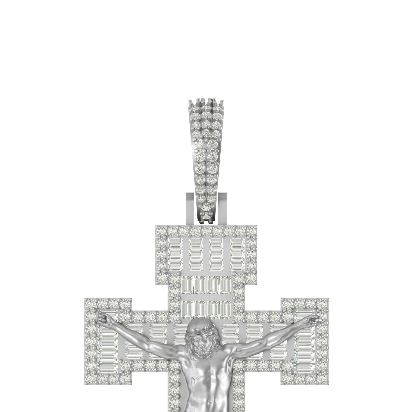 Heavenly Reflections: 14K Gold Jesus Cross Pendant