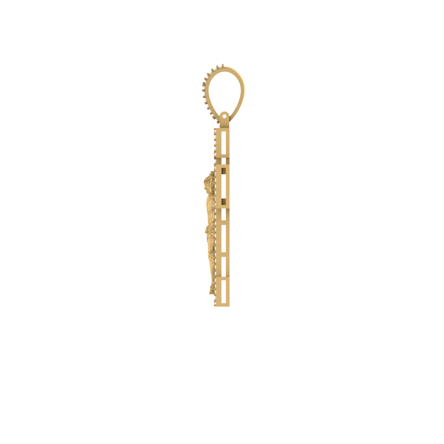 Heavenly Reflections: 14K Gold Jesus Cross Pendant