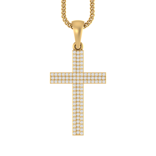 Guardian's Grace: 14K Gold Cross Pendant for Daily Protection