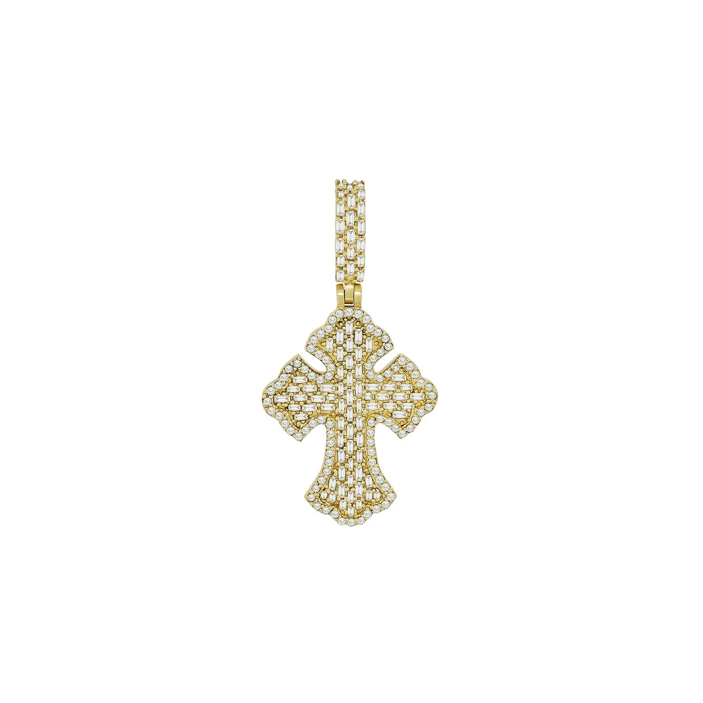Heavenly Halo: 14K Gold Cross Pendant