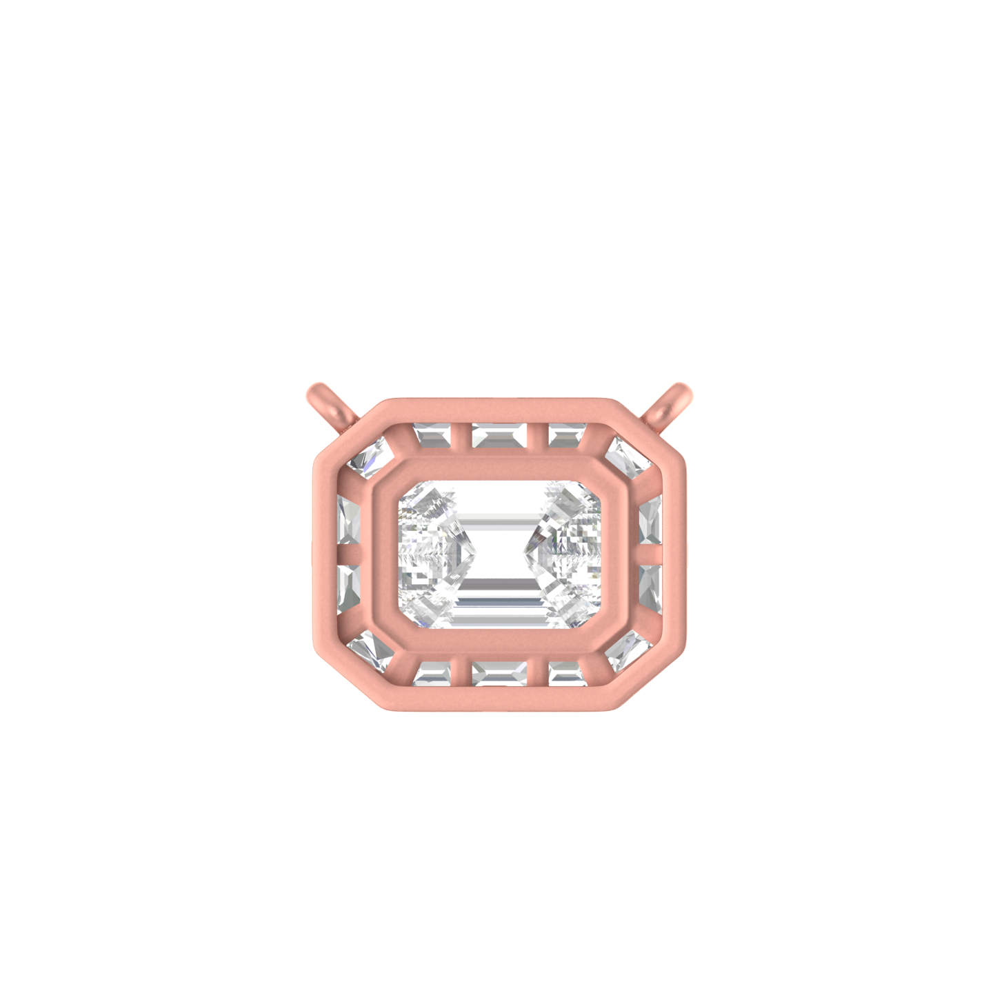 Gemstone Majesty: 14K Gold Gemstone Rectangle Pendant with Chain
