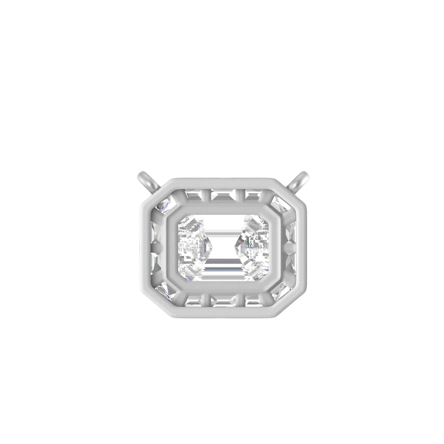 Gemstone Majesty: 14K Gold Gemstone Rectangle Pendant with Chain