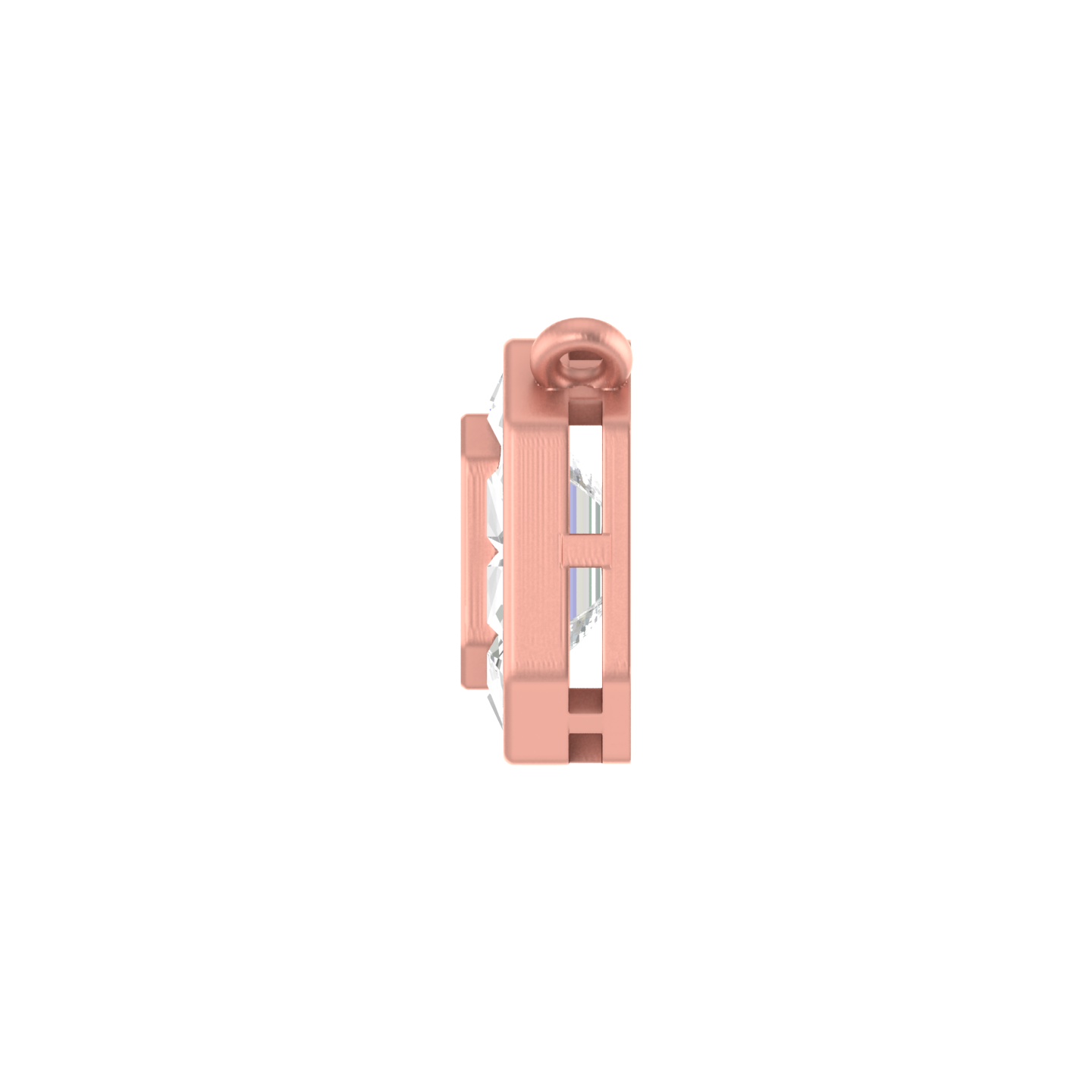 Gemstone Majesty: 14K Gold Gemstone Rectangle Pendant with Chain