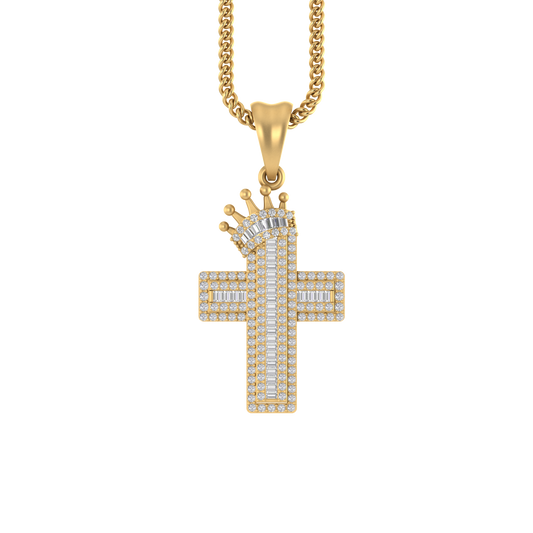 Divine Glow: 14K Gold Cross Pendant