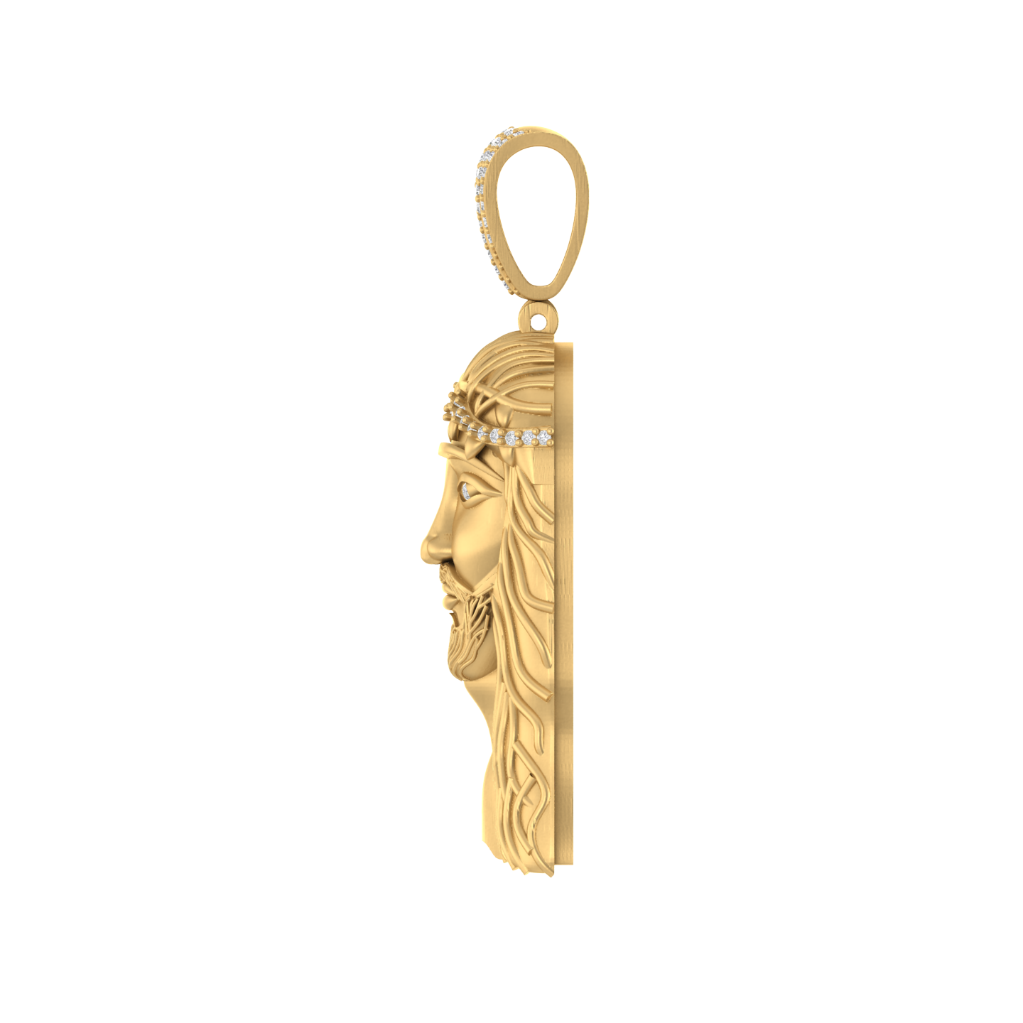 Heavenly Glow: 14K Solid Gold Jesus Pendant