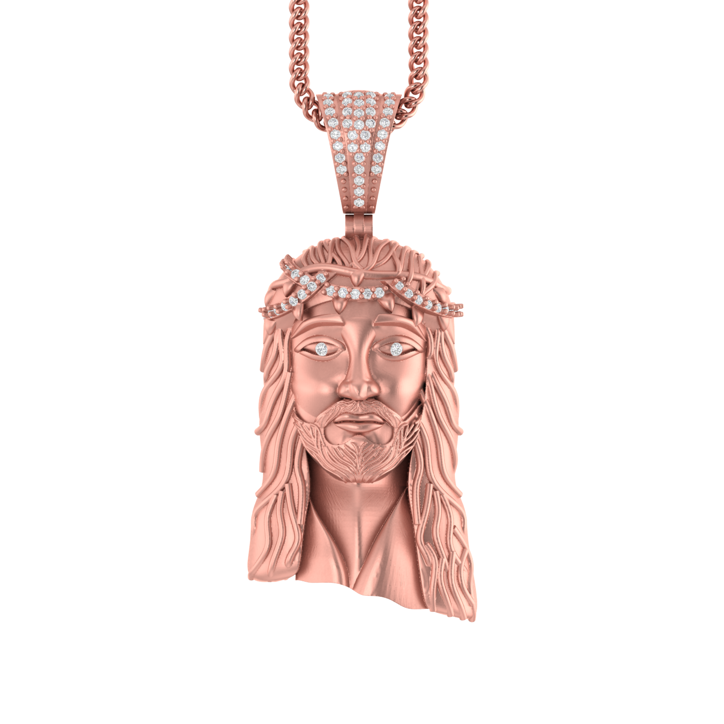 Heavenly Glow: 14K Solid Gold Jesus Pendant