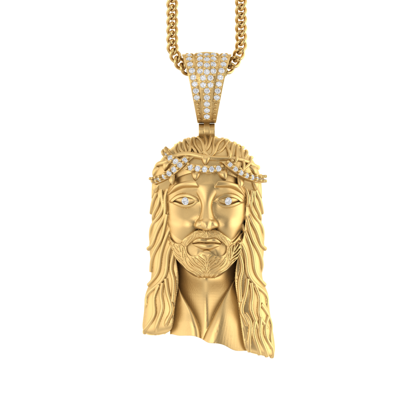 Heavenly Glow: 14K Solid Gold Jesus Pendant