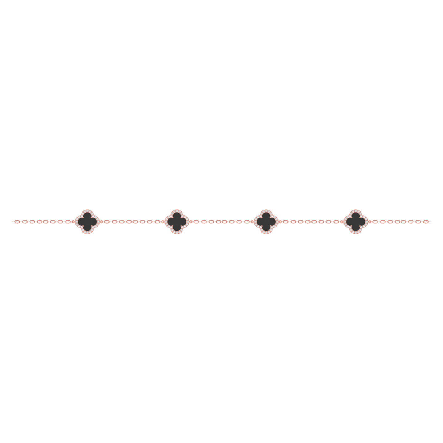 Radiant Charm: 14k Gold Clover Bracelet