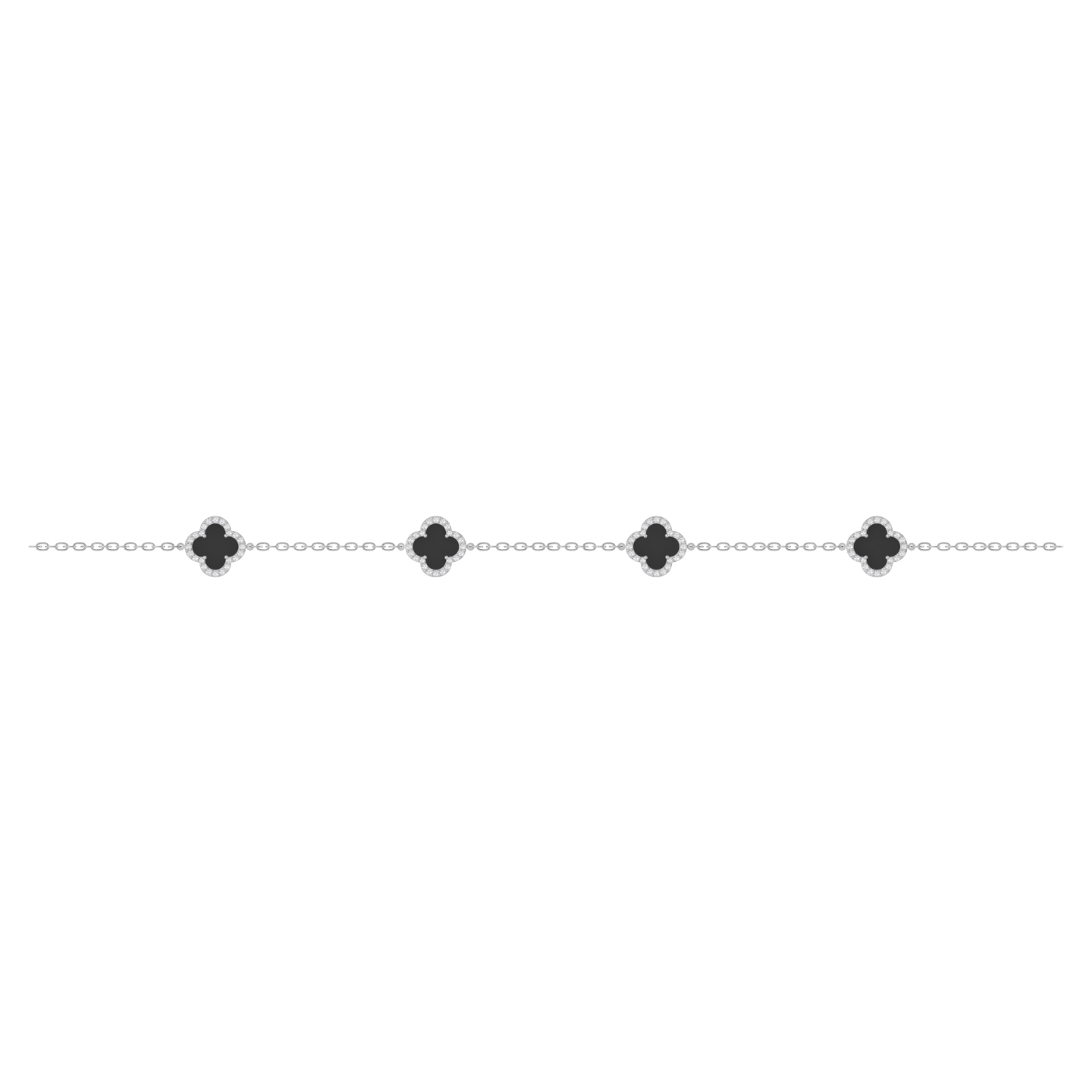 Radiant Charm: 14k Gold Clover Bracelet