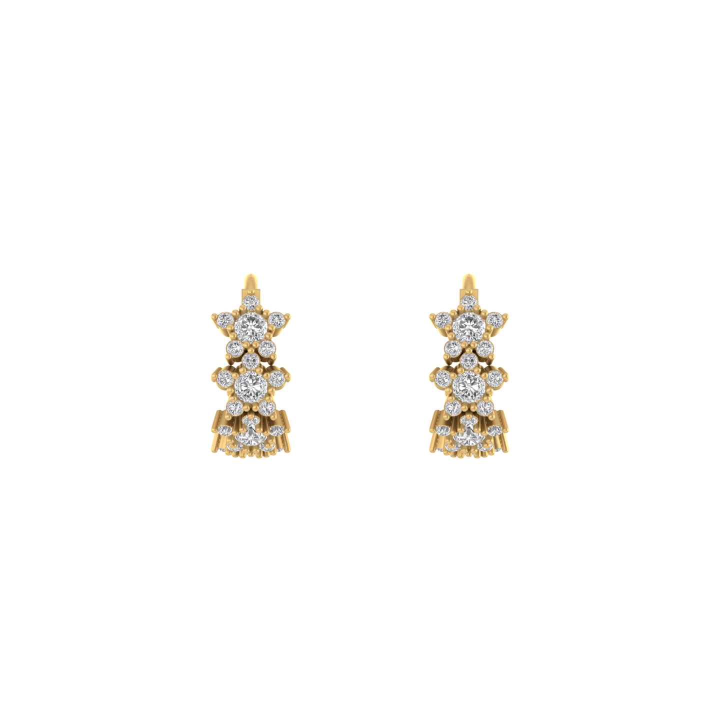 Chic Radiance: 14K Gold Fashionable Hoop Earrings