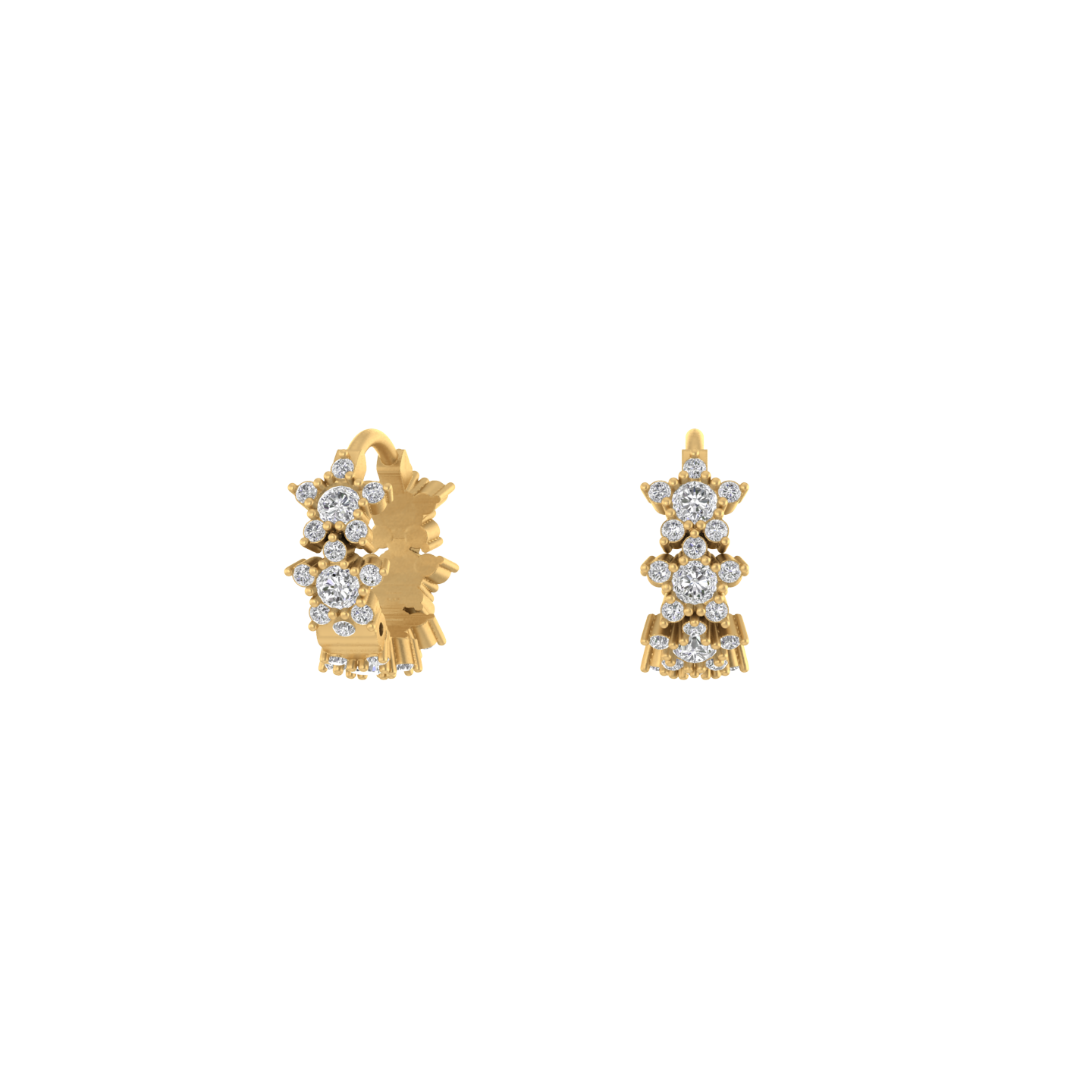 Chic Radiance: 14K Gold Fashionable Hoop Earrings