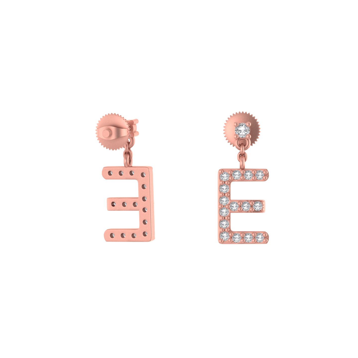 Personalized Perfection: 14K Gold Dangle Drop Earrings with Initial 'E'