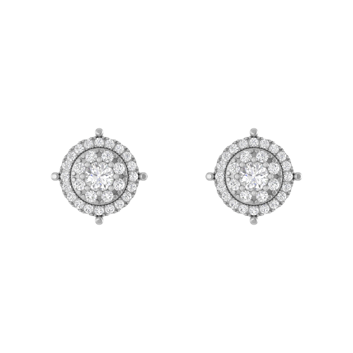 Contemporary Gleam: Modern 14K Gold Round Stud Earrings