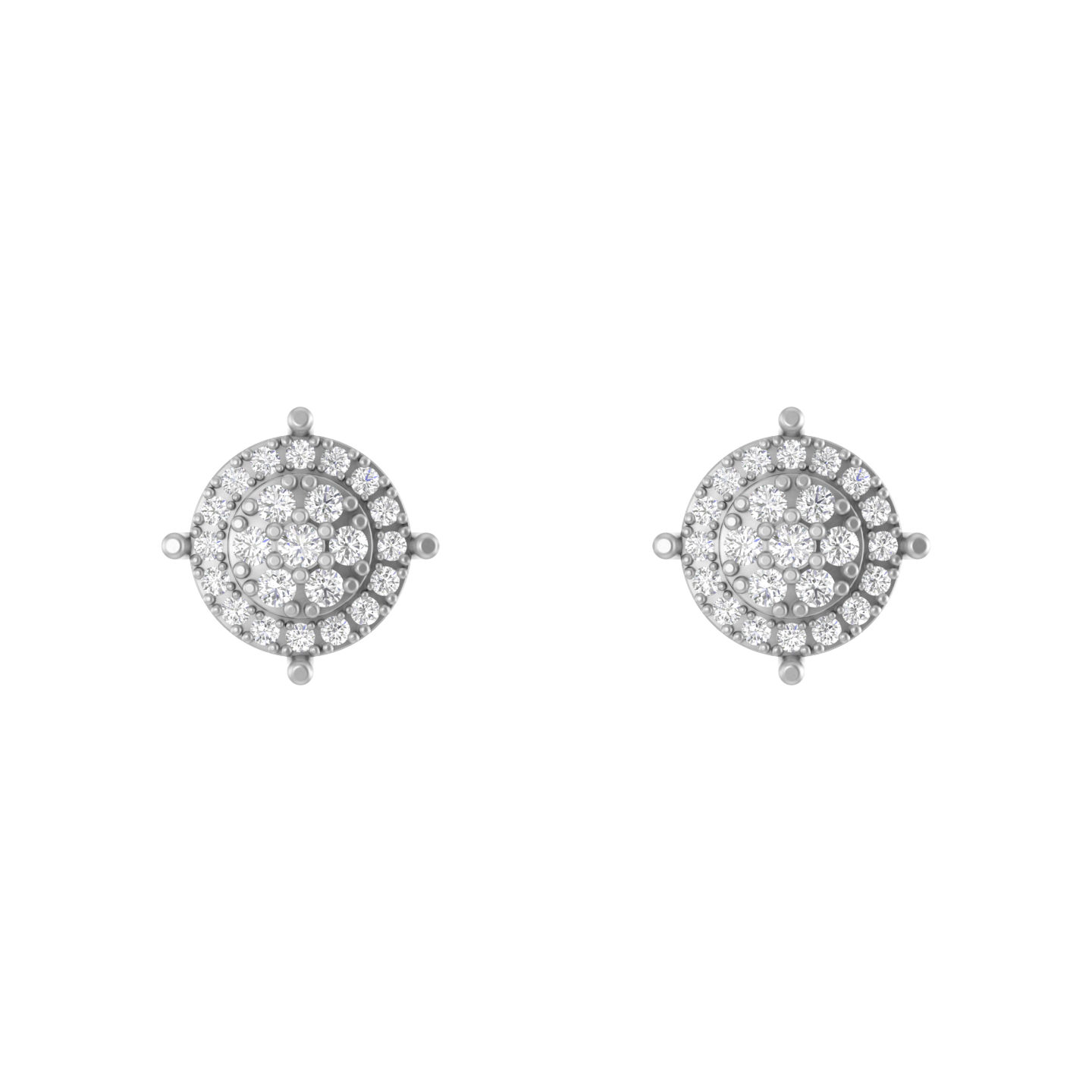 Radiant Moons: 14K Gold Round Stud Earrings