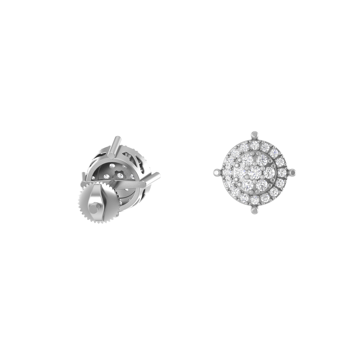 Radiant Moons: 14K Gold Round Stud Earrings