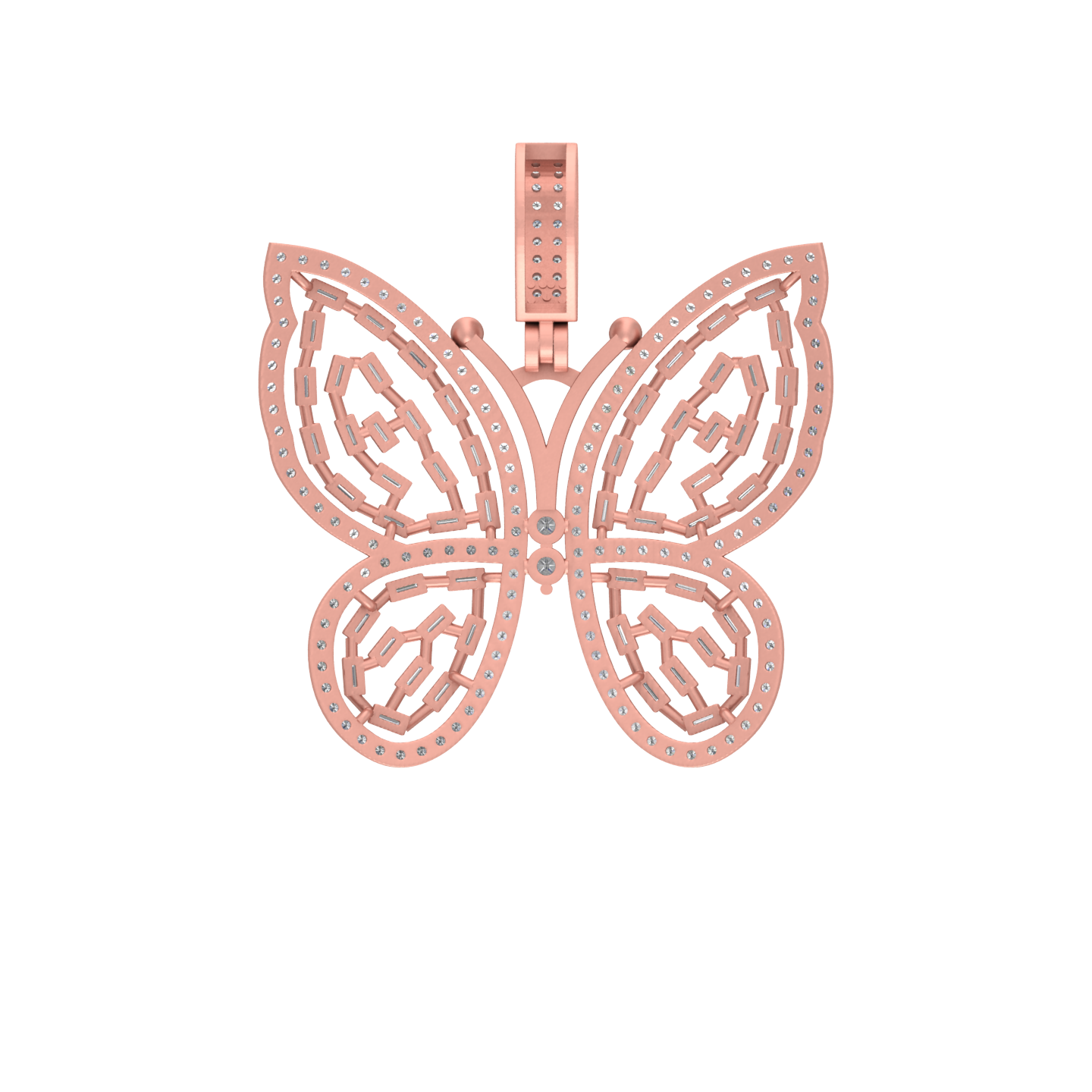 Radiant Wings: Butterfly Beauty in 14K Gold Pendant