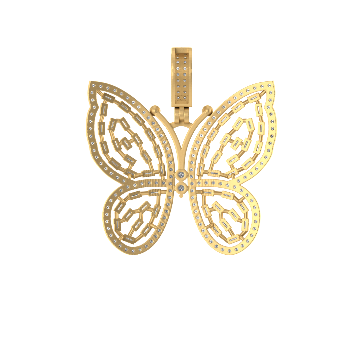 Radiant Wings: Butterfly Beauty in 14K Gold Pendant