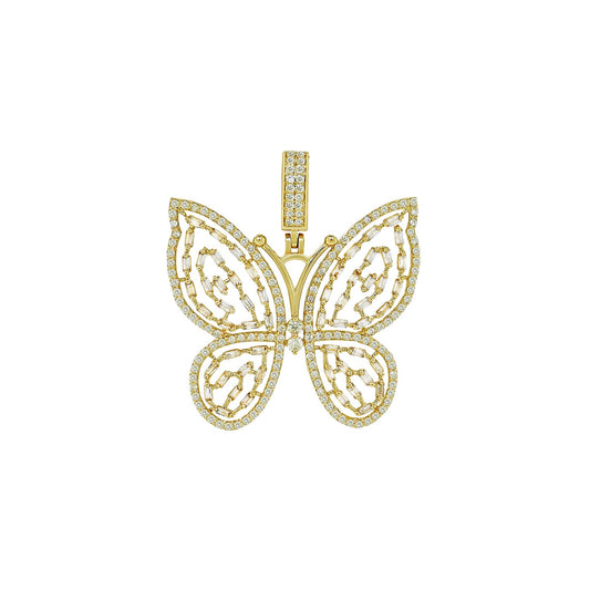 Radiant Wings: Butterfly Beauty in 14K Gold Pendant
