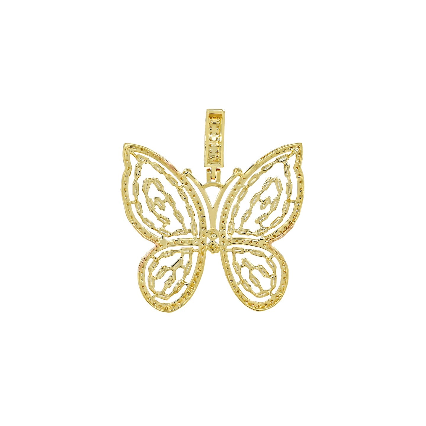 Radiant Wings: Butterfly Beauty in 14K Gold Pendant