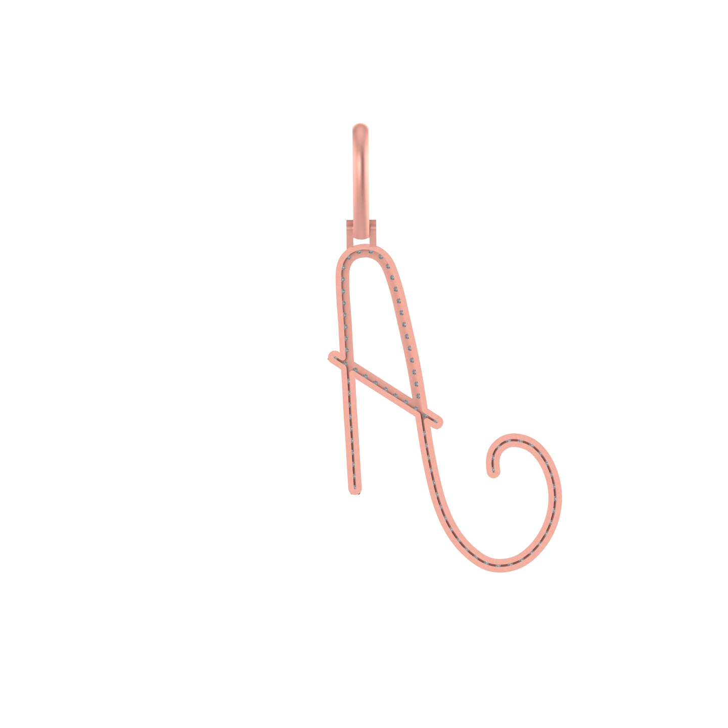 Majestic A: 14k Solid Gold Initial A Pendant