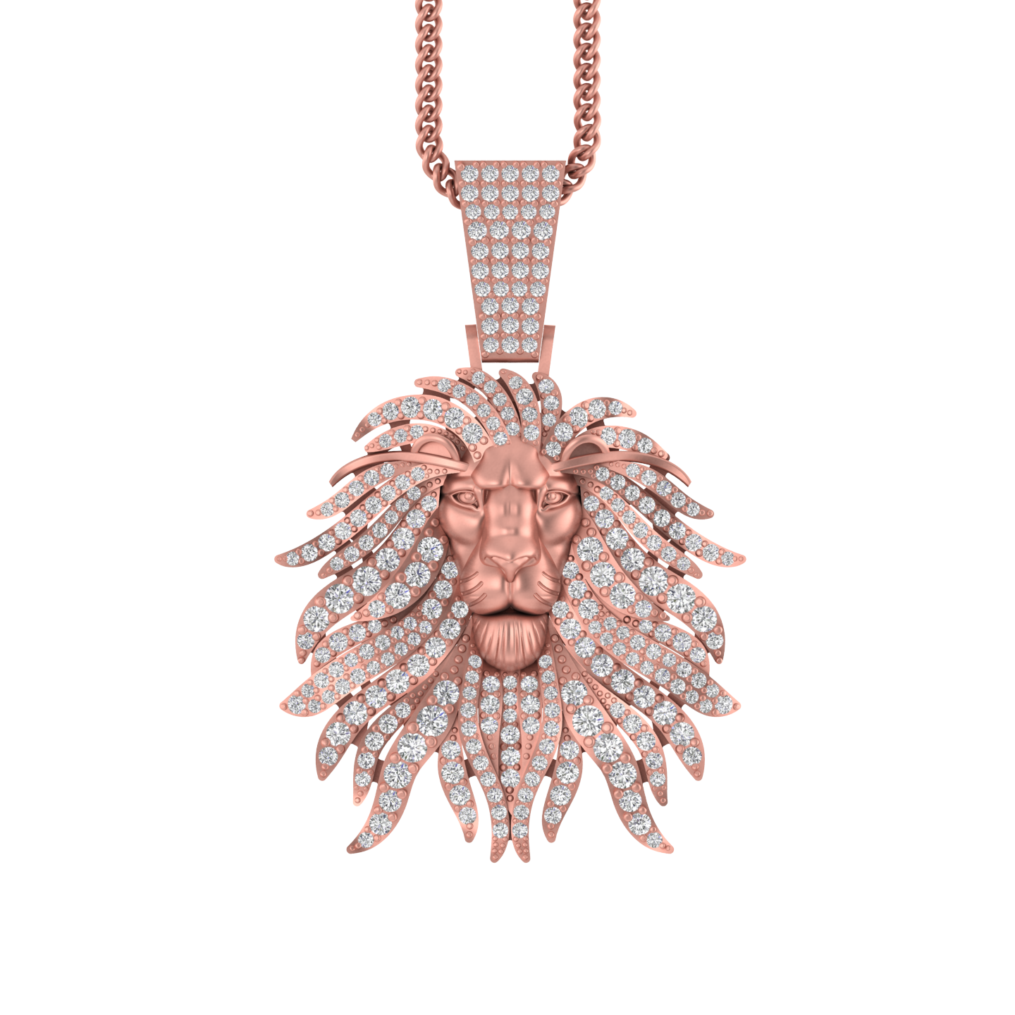 Majestic Roar: 14K Gold Lion Pendant