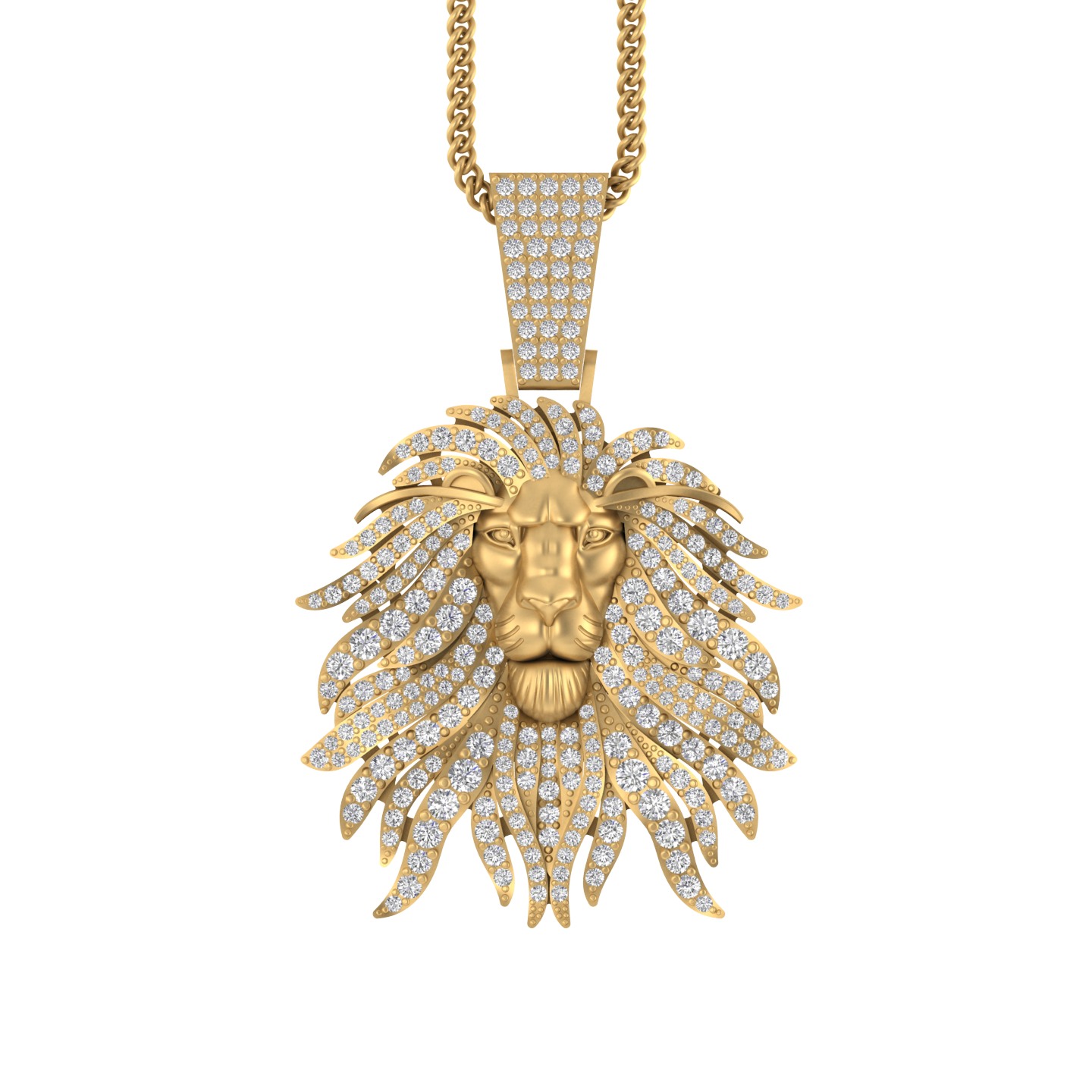 Majestic Roar: 14K Gold Lion Pendant
