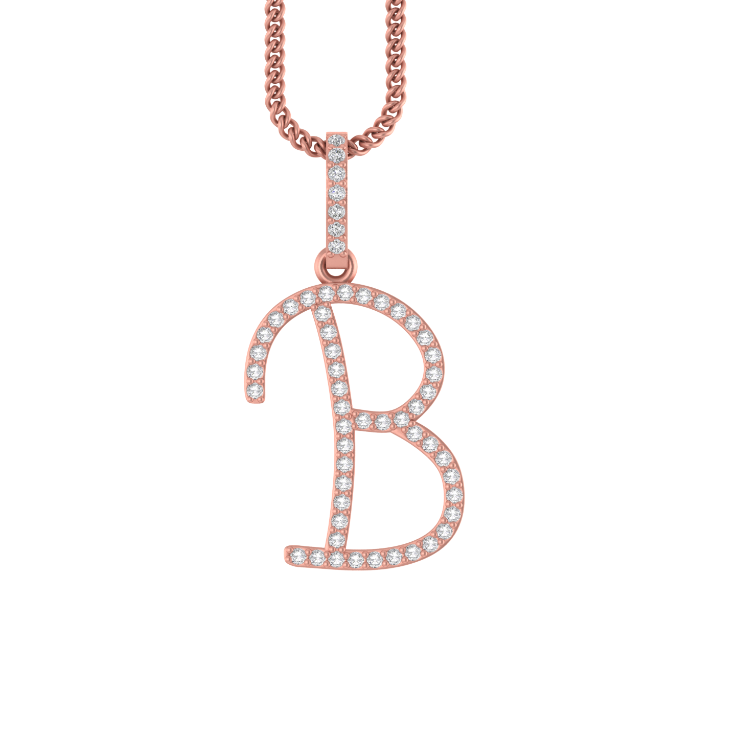 Brilliance in B: 14k Gold & Natural Diamonds Initial 'B' Pendant