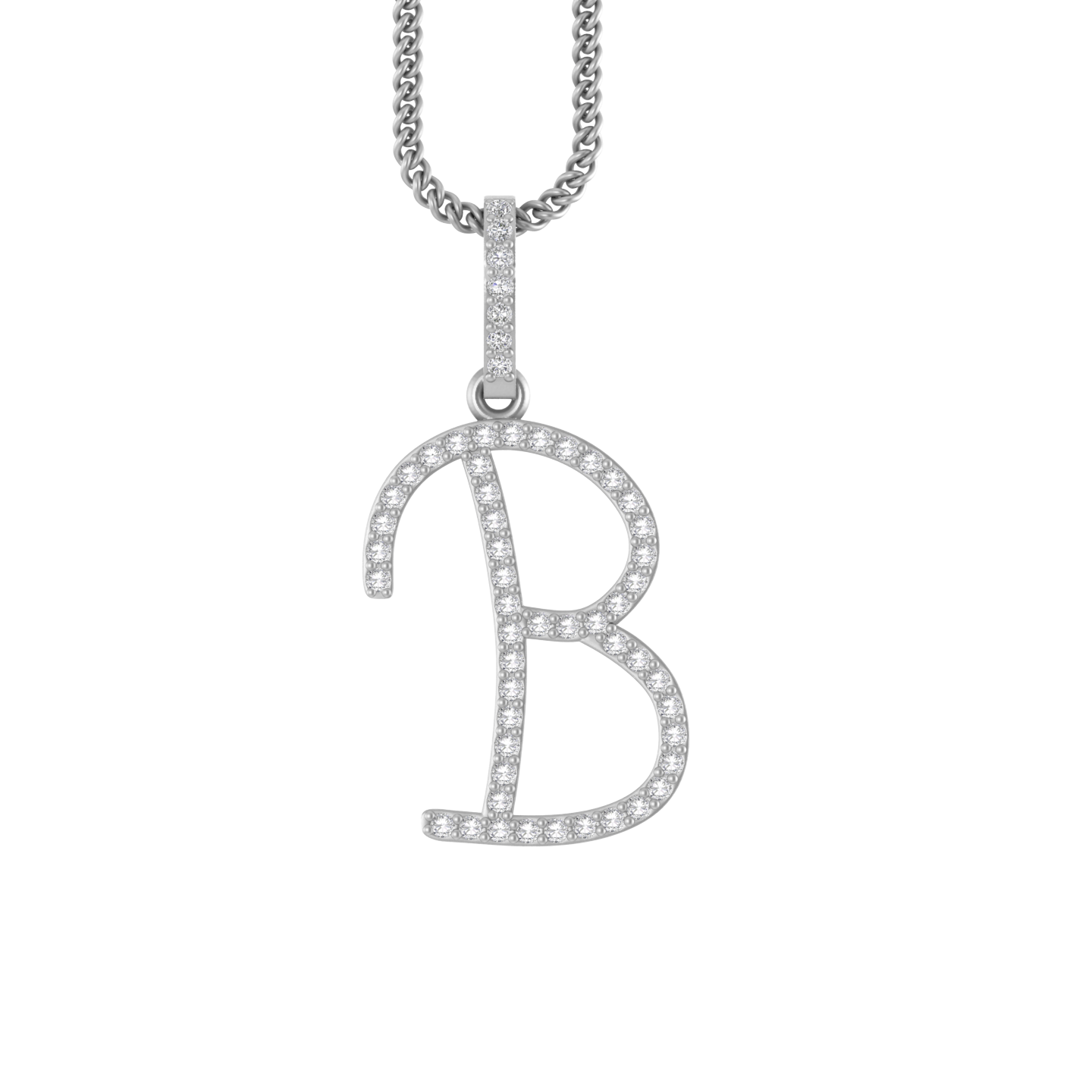 Brilliance in B: 14k Gold & Natural Diamonds Initial 'B' Pendant