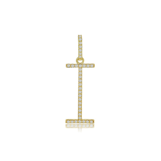 Infinite Intrigue: 14K Gold 'I' Identity Pendant