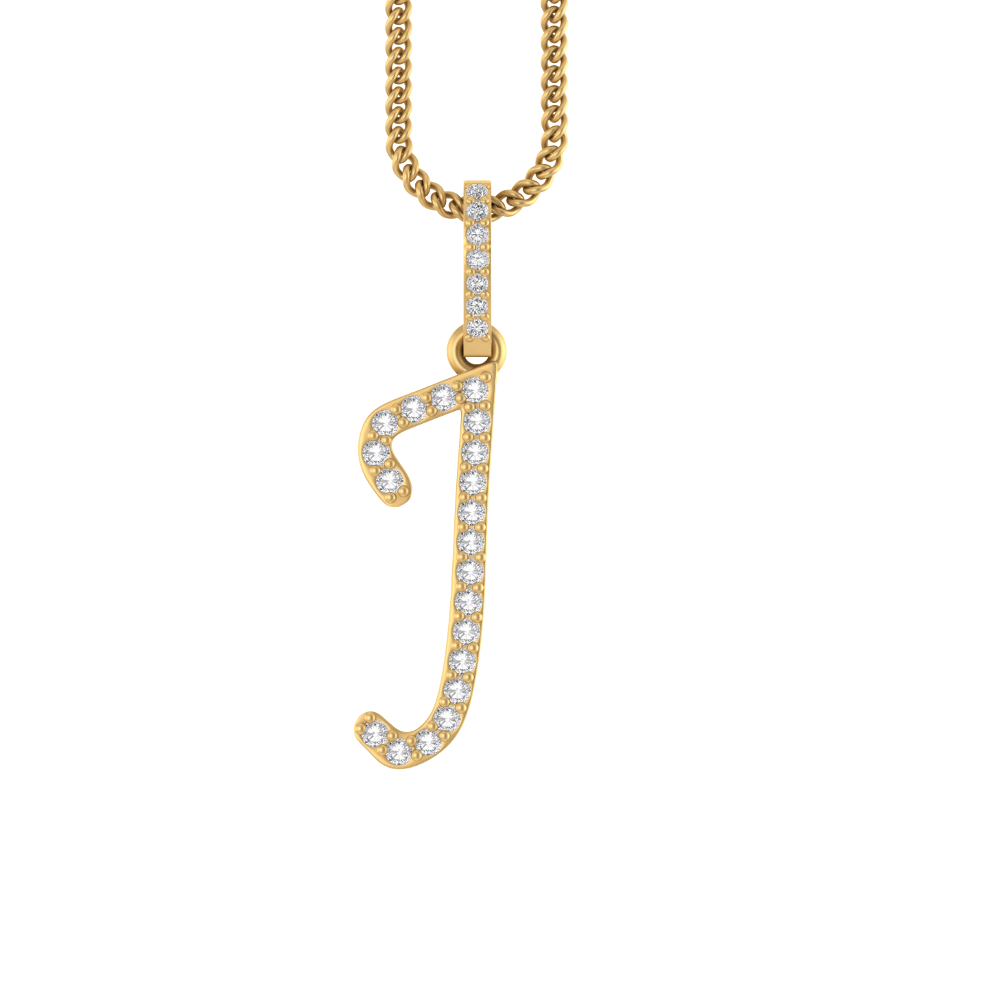 Jeweled Grace: 14K Initial J Pendant