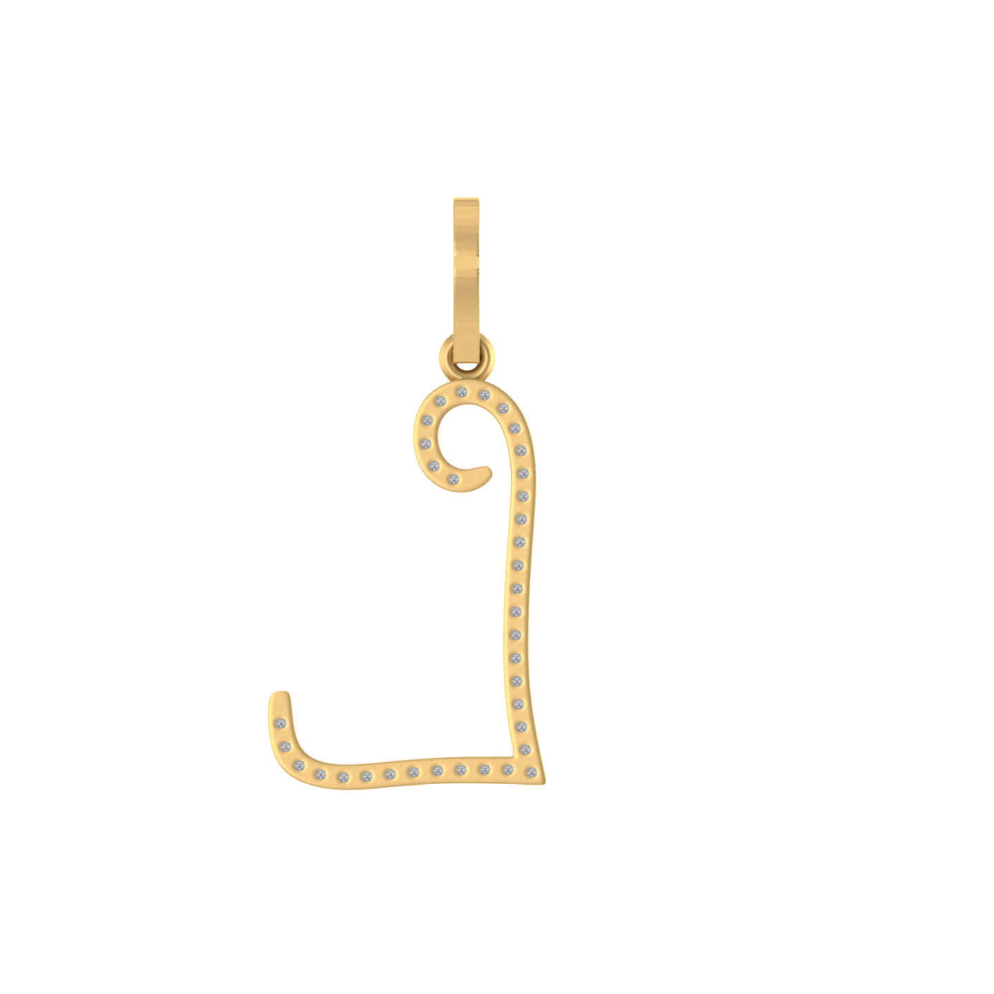 Lunar Luminary: Mystical 14k Gold 'L' Initial Lunar Pendant