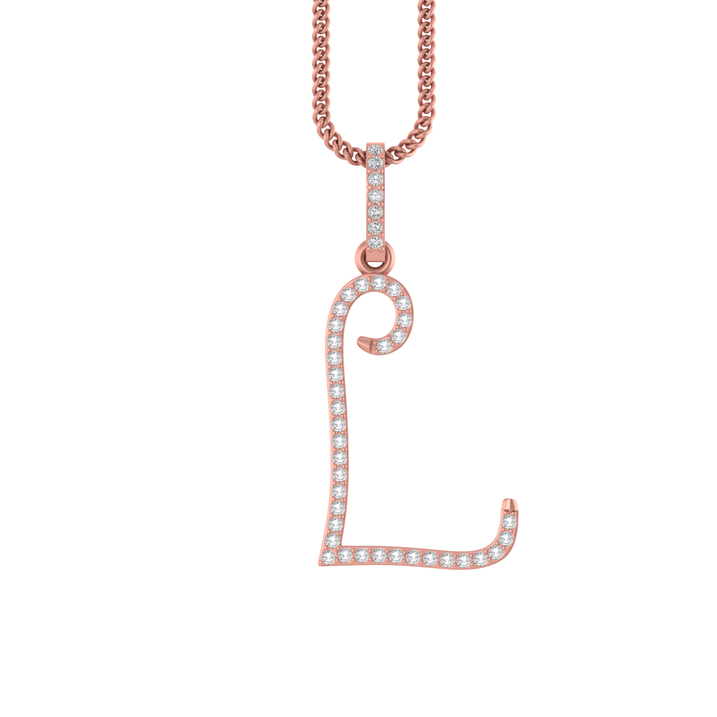Lunar Luminary: Mystical 14k Gold 'L' Initial Lunar Pendant