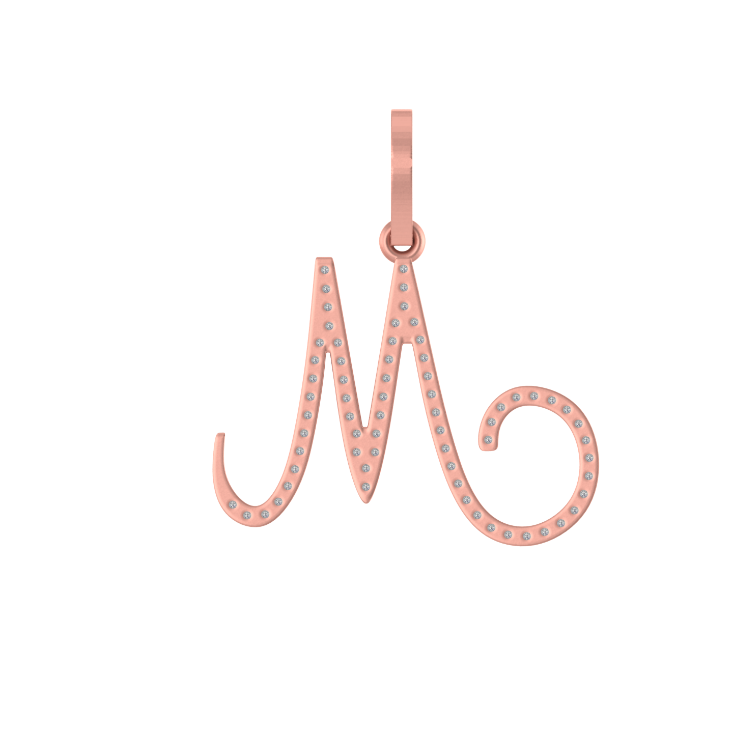 Mystic Gleam: 14K Gold M Initial Pendant