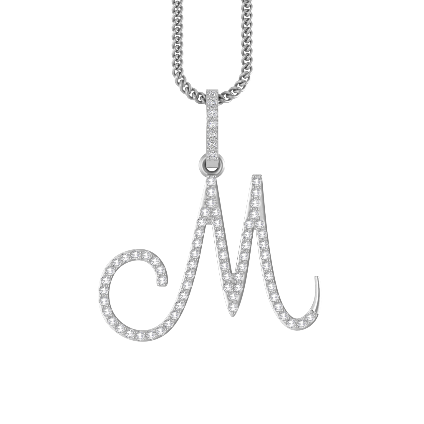 Mystic Gleam: 14K Gold M Initial Pendant