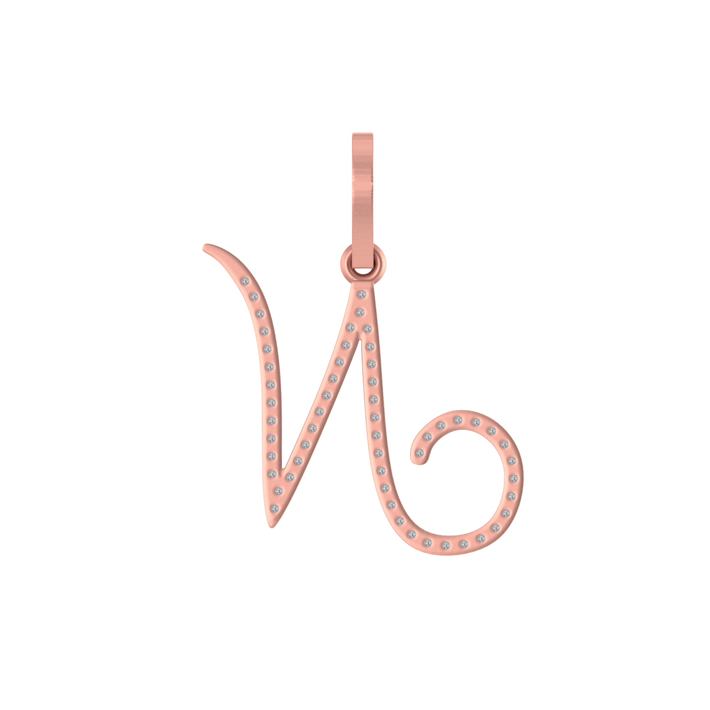 Luxe 'N' Gleam: 14K Gold Initial N Pendant