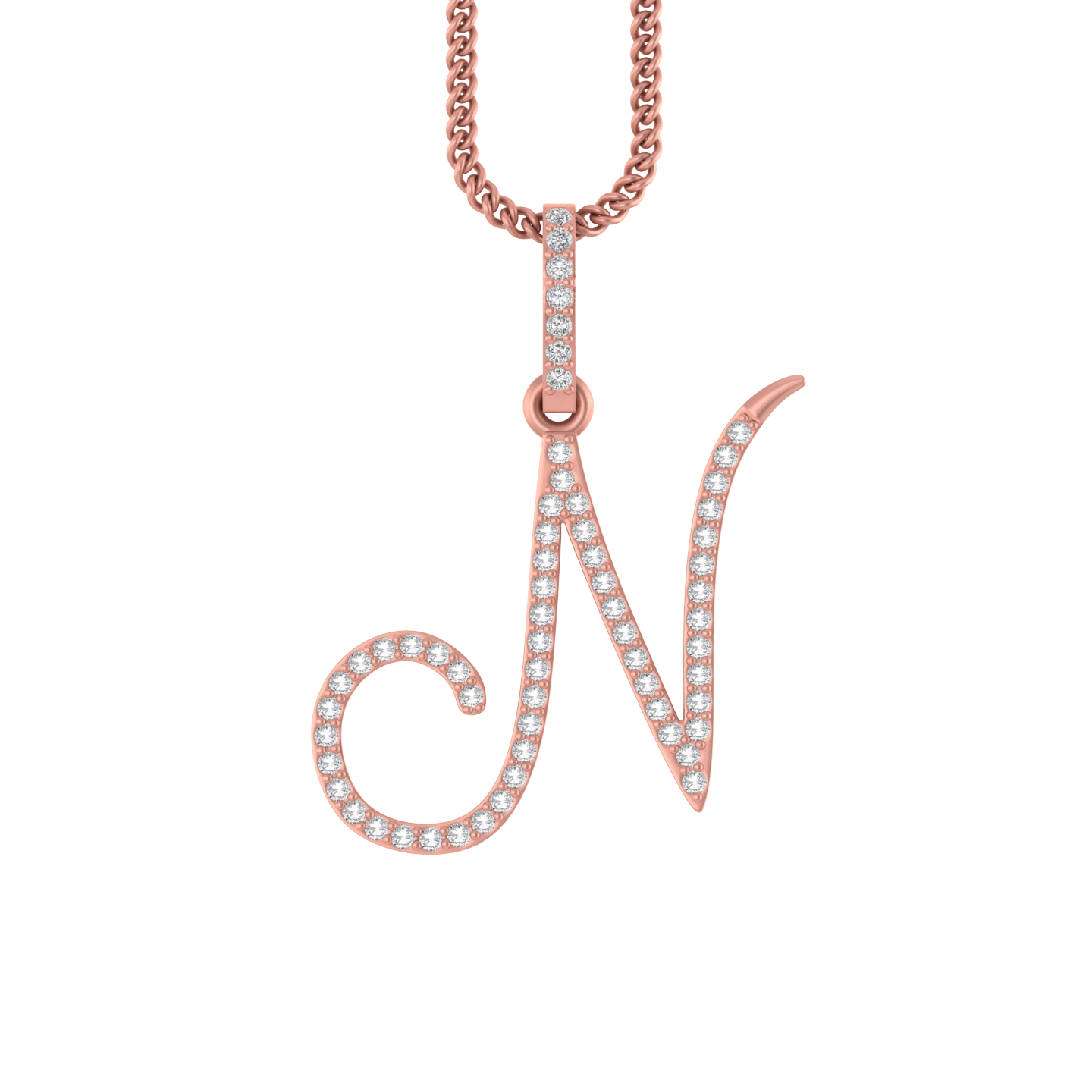 Luxe 'N' Gleam: 14K Gold Initial N Pendant