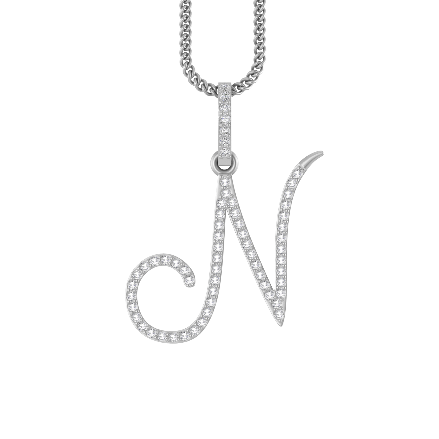 Luxe 'N' Gleam: 14K Gold Initial N Pendant