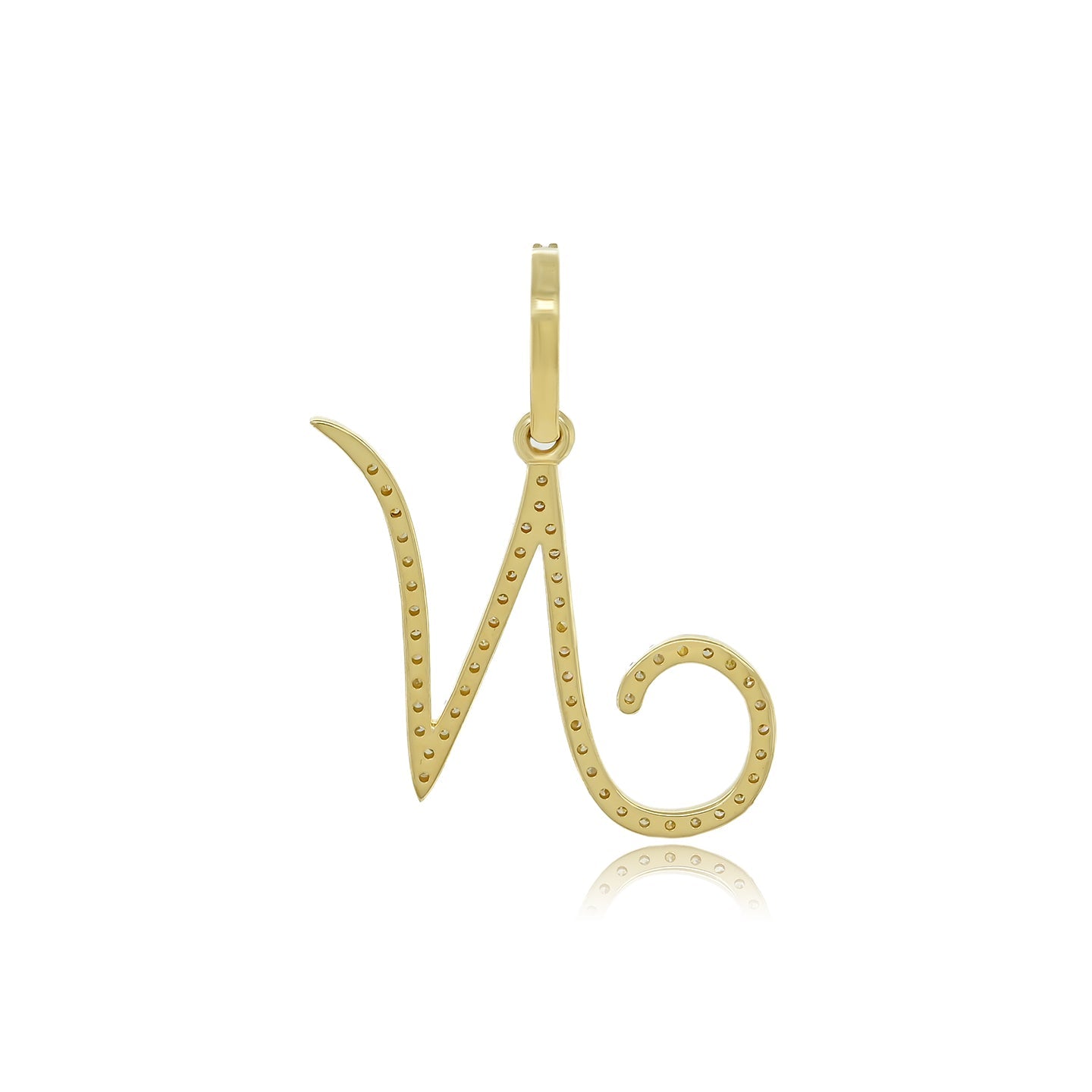 Luxe 'N' Gleam: 14K Gold Initial N Pendant