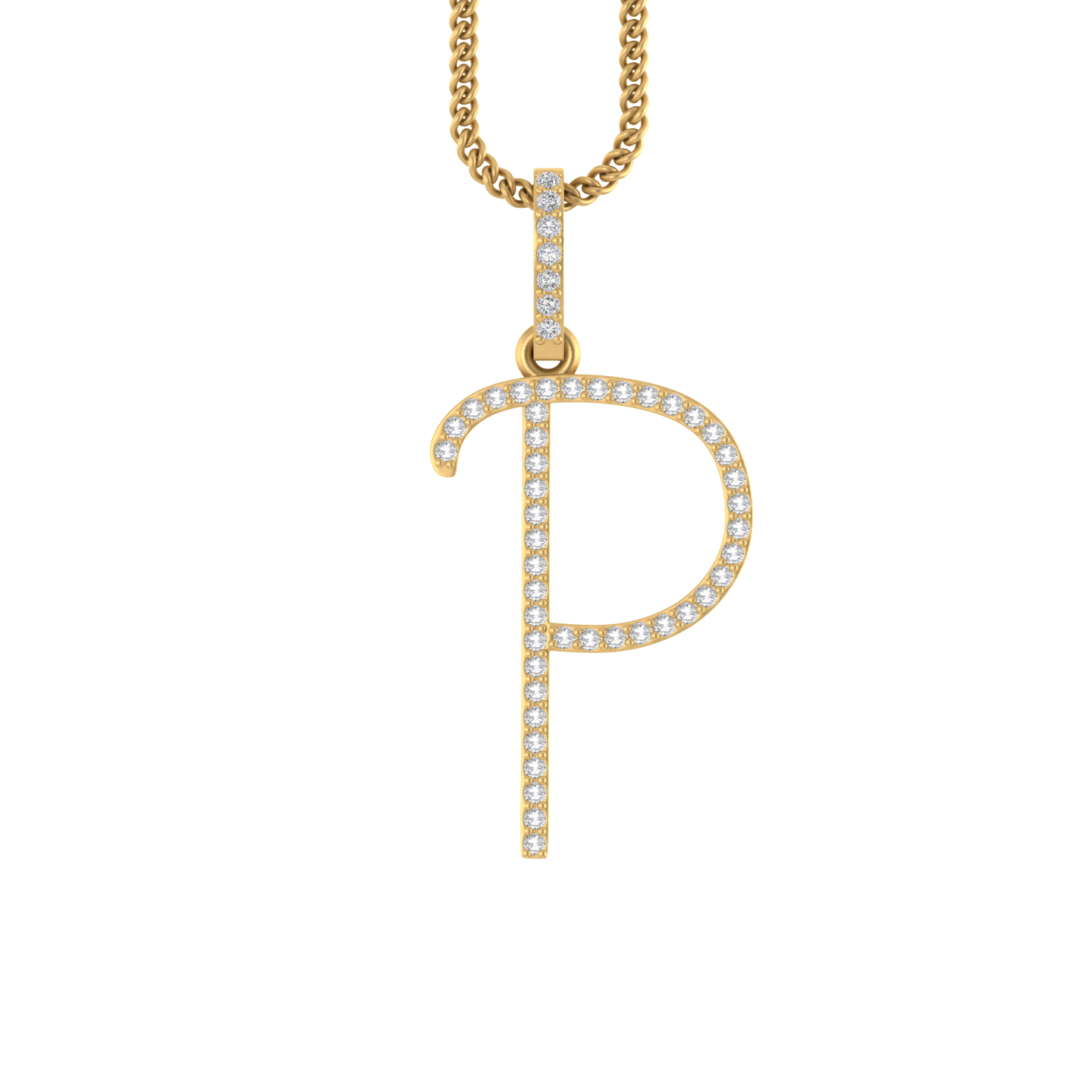 Personalized Perfection: 14k Gold P Letter Charm Pendant