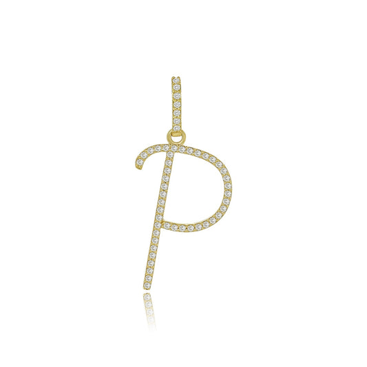 Personalized Perfection: 14k Gold P Letter Charm Pendant